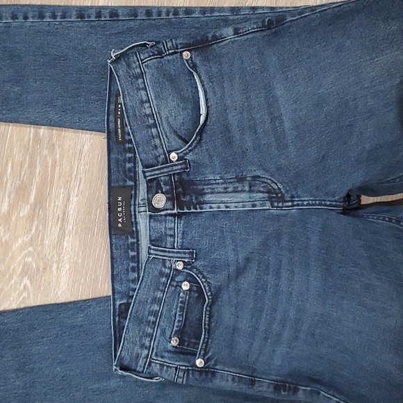 Pacsun Stacked Dark Blue Denim Skinny - Picture 3 of 5